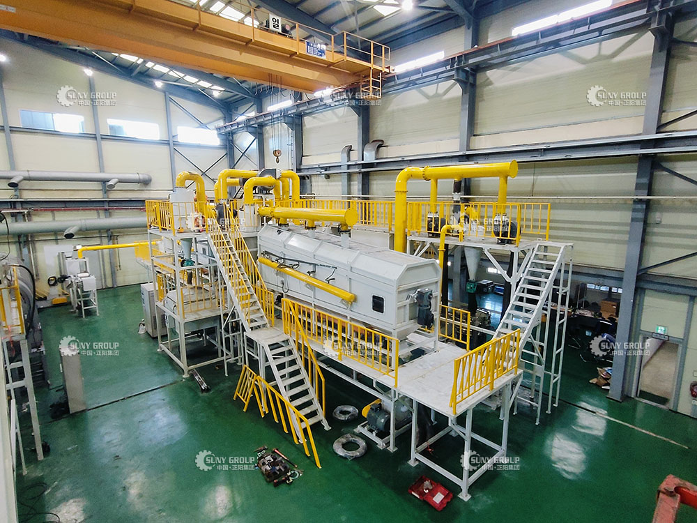 退役鋰電池資源化處置，瑞賽克成套回收設備韓國客戶生產(chǎn)現(xiàn)場